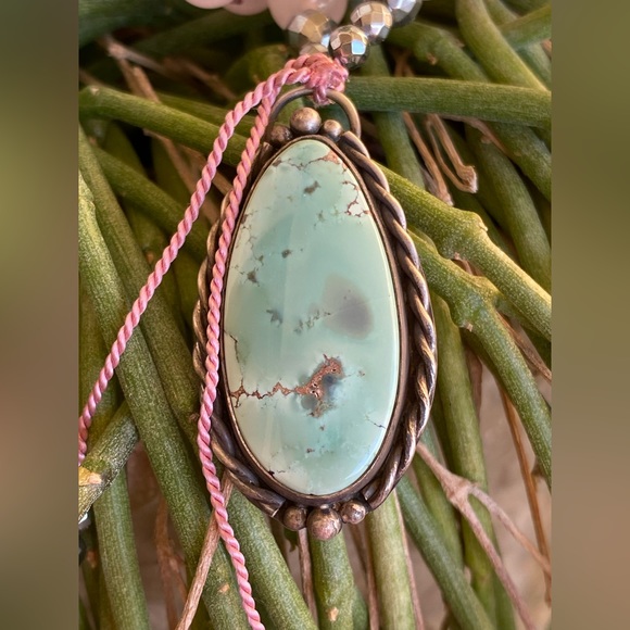 Rose Quartz, Pyrite and Turquoise Mala Necklace - Picture 3 of 9